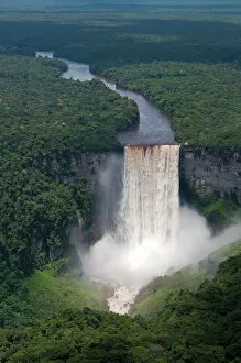 America Collection: Aerial view of Kaieteur Falls and the Potaro River in full spate, Guyana, South America