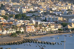 Aerial view of Mindelo, island of Sao Vicente, Cape Verde Islands, Africa Aerial view of Mindelo, island of Sao Vicente, Cape Verde Islands, Africa