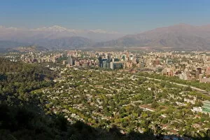 America Collection: Aerial view of Santiago, Chile, South America