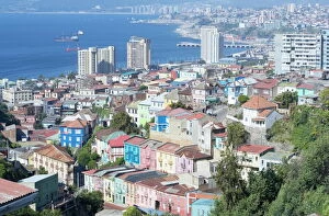 America Collection: Aerial view of Valparaiso, Valparaiso, Chile, South America