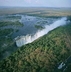 Africa Collection: Aerial view of the Victoria Falls, UNESCO World Heritage Site, Zimbabwe, Africa