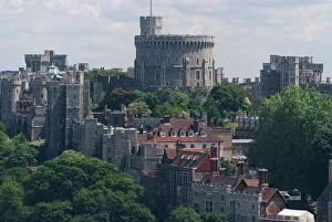 Prints of Aerial view, Windsor Castle, Windsor, Berkshire, England, United Kingdom, Europe Berkshire Prints: Aerial View Print of Windsor Castle, Berkshire, England
