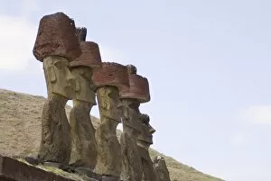 Anakena Beach Collection: Ahu Nau Nau, Anakena Beach, UNESCO World Heritagge Site, Easter Island (Rapa Nui)