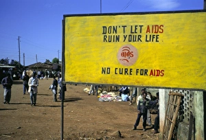 AIDS sign in the village of Gimbii, Oromo country, Welega state, Ethiopia, Africa AIDS sign in the village of Gimbii, Oromo country, Welega state, Ethiopia, Africa