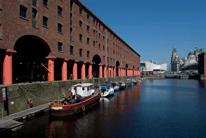 Albert Dock with view of the Three Graces on the riverfront, UNESCO World Heritage Site Albert Dock with view of the Three Graces on the riverfront, UNESCO World Heritage Site