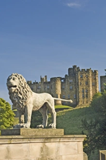 Alnwick Castle from the Lion Bridge, Alnwick, Northumberland, England, United Kingdom Alnwick Castle from the Lion Bridge, Alnwick, Northumberland, England, United Kingdom