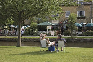 Cotswold Villages To Visit Prints: Alongside the River Windrush, Bourton on the Water, The Cotswolds, Gloucestershire