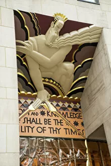 Art Deco Collection: Art Deco detail of entrance to 30 Rockefeller Plaza, Rockefeller Center, Manhattan, New York City