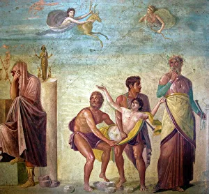 Artemis sends a deer to spare the sacrifice of Iphigenia, House of Tragic Poet from Pompeii Artemis sends a deer to spare the sacrifice of Iphigenia, House of Tragic Poet from Pompeii