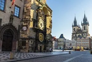 Astronomical Clock and Old Town Hall with the Church of Our Lady Before Tyn beyond Astronomical Clock and Old Town Hall with the Church of Our Lady Before Tyn beyond