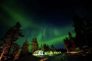 Aurora Borealis (the Northern Lights) over Kakslauttanen Igloo West Village, Saariselka Aurora Borealis (the Northern Lights) over Kakslauttanen Igloo West Village, Saariselka