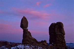 Balanced Rock Formation Prints: Balanced Rock at dusk