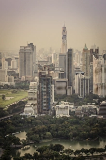 Bangkok skyline, including Baiyoke Tower II (304m) and Lumphini Park, Bangkok, Thailand Bangkok skyline, including Baiyoke Tower II (304m) and Lumphini Park, Bangkok, Thailand