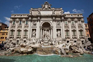 The baroque Trevi fountain in Rome, Lazio, Italy, Europe The baroque Trevi fountain in Rome, Lazio, Italy, Europe