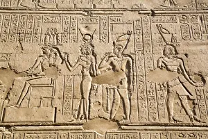Ancient Egyptian Reliefs Prints: Bas Relief, External Wall, Temple of Khnum, Esna, Egypt, North Africa, Africa