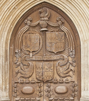 Detail of Bath Abbey door, Bath, UNESCO World Heritage Site, Somerset, England Detail of Bath Abbey door, Bath, UNESCO World Heritage Site, Somerset, England