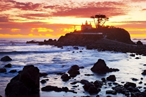 California Lighthouse Prints: Battery Point Lighthouse at Sunset
