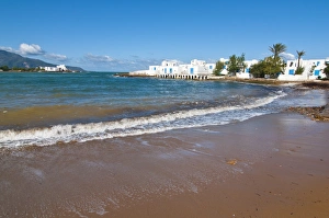 Beach at beach resort on the Mediterranean coast near Tipasa, Algeria, North Africa Beach at beach resort on the Mediterranean coast near Tipasa, Algeria, North Africa