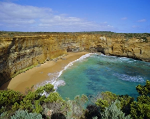 Australian Coastline Scenery Prints: Beach and cliffs, the Great Ocean Road, Victoria, Australia