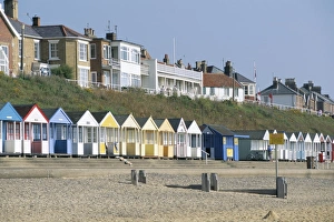 Beach huts on the seafront of the resort town of Southwold, Suffolk, England Beach huts on the seafront of the resort town of Southwold, Suffolk, England