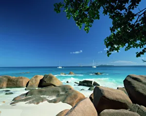 Prints of Beach scene, Anse Lazio, Praslin, Seychelles, Indian Ocean, Africa Seychelles Prints: Anse Lazio Beach Print