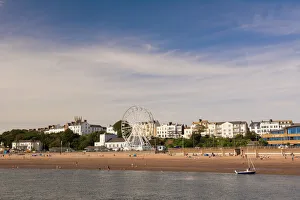 English Coastline Prints: The beach and seafront, Exmouth, Devon, England, United Kingdom, Europe