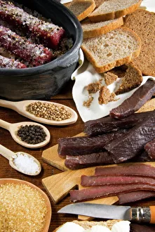 Biltong, dried and salted meat from South Africa Biltong, dried and salted meat from South Africa