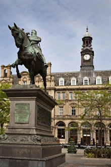Prints of The Black Prince Statue in City Square, Leeds, West Yorkshire, Yorkshire, England, United Kingdom, Europe West Yorkshire Prints: The Black Prince Statue Print, Leeds City Square
