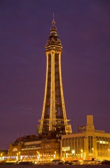 Blackpool Illuminations Print at Dusk