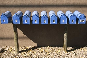 New Mexico Travel Destinations Prints: Blue mailboxes
