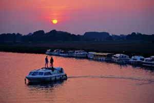 Prints of Boating, Acle, Norfolk Broads, Norfolk, England, UK, Europe Norfolk Prints: Boating Print on the Norfolk Broads