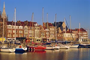Prints of Boats and harbour, Ostend, Belgium Belgium Prints: Boats and harbour Print, Ostend Belgium