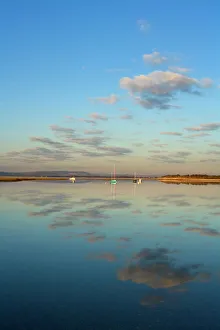 Boats moored at East Head, West Wittering, near Chichester, West Sussex Boats moored at East Head, West Wittering, near Chichester, West Sussex