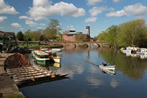 Boats on the River Avon and the Royal Shakespeare Theatre, Stratford-upon-Avon Boats on the River Avon and the Royal Shakespeare Theatre, Stratford-upon-Avon