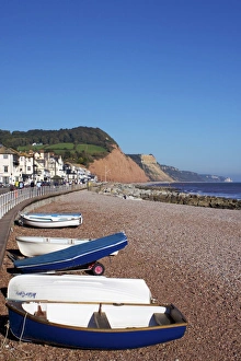 Boats on Sidmouth Beach, Devon, England, United Kingdom, Europe Boats on Sidmouth Beach, Devon, England, United Kingdom, Europe