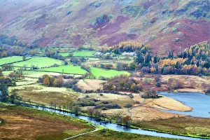 Borrowdale in autumn from Surprise View in Ashness Woods near Grange, Lake District National Park, Cumbria, England Borrowdale in autumn from Surprise View in Ashness Woods near Grange, Lake District National Park, Cumbria, England