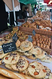 Bread stall at the Italian market at Walton-on-Thames, Surrey, England Bread stall at the Italian market at Walton-on-Thames, Surrey, England