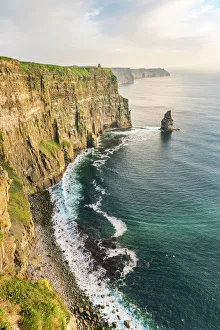 Cliffs Of Moher Prints: Print of Breanan Mor and O Briens tower at the Cliffs of Moher