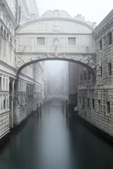 Bridge of Sighs in the fog, winter, Venice, UNESCO World Heritage Site, Veneto, Italy Bridge of Sighs in the fog, winter, Venice, UNESCO World Heritage Site, Veneto, Italy