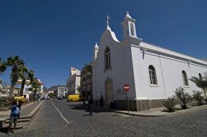 Bright church in San Vincente, Mindelo, Cape Verde Islands, Africa Bright church in San Vincente, Mindelo, Cape Verde Islands, Africa
