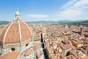 Prints of The Brunelleschis Dome frames the old medieval city of Florence, UNESCO World Heritage Site, Tuscany, Italy, Europe Florence Prints: The Brunelleschi's Dome Print, Florence Cityscape