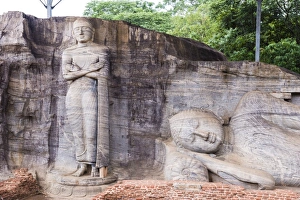 Buddha Statues in Polonnaruwa Print, Sri Lanka UNESCO Site