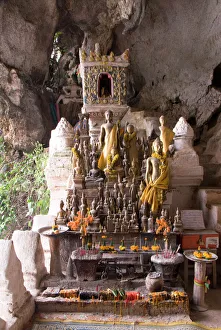 Buddhist shrine, Pak Ou Buddha Caves, near Luang Prabang, Laos, Indochina, Southeast Asia Buddhist shrine, Pak Ou Buddha Caves, near Luang Prabang, Laos, Indochina, Southeast Asia