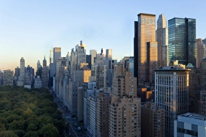 Buildings along South Central Park in Uptown Manhattan, New York City, New York Buildings along South Central Park in Uptown Manhattan, New York City, New York