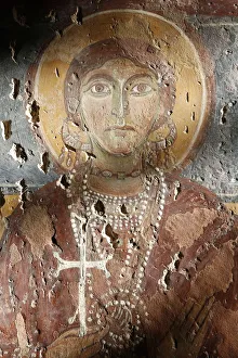 Byzantine fresco of Santa Sophia in Santa Maria della Croce church, Casarano, Lecce Byzantine fresco of Santa Sophia in Santa Maria della Croce church, Casarano, Lecce
