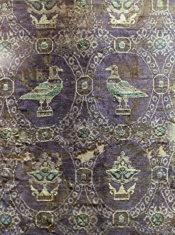 Byzantine silk textiles dating from 10th century, Treasury of Ste. Foy Byzantine silk textiles dating from 10th century, Treasury of Ste. Foy