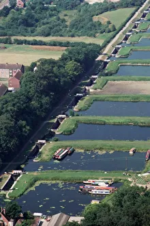 Caen flight of locks on the Kennet and Avon Canal near Devizes, Wiltshire Caen flight of locks on the Kennet and Avon Canal near Devizes, Wiltshire