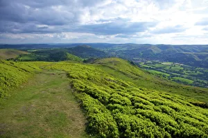 Prints of Caer Caradoc in spring evening light, Church Stretton Hills, Shropshire, England, United Kingdom, Europe Shropshire Prints: Caer Caradoc Print, Shropshire Hills Evening Light