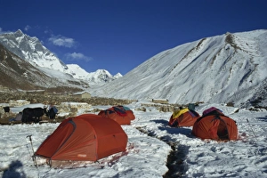 Himalayan Trekking Destination Prints: Campsite at Dingboche