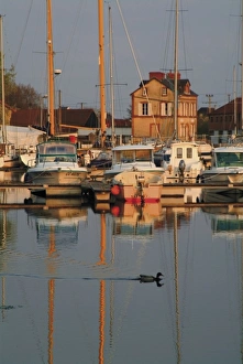 Normandy Coastal Towns Prints: Carentan harbour, Cotentin Peninsula, Manche, Normandy, France, Europe